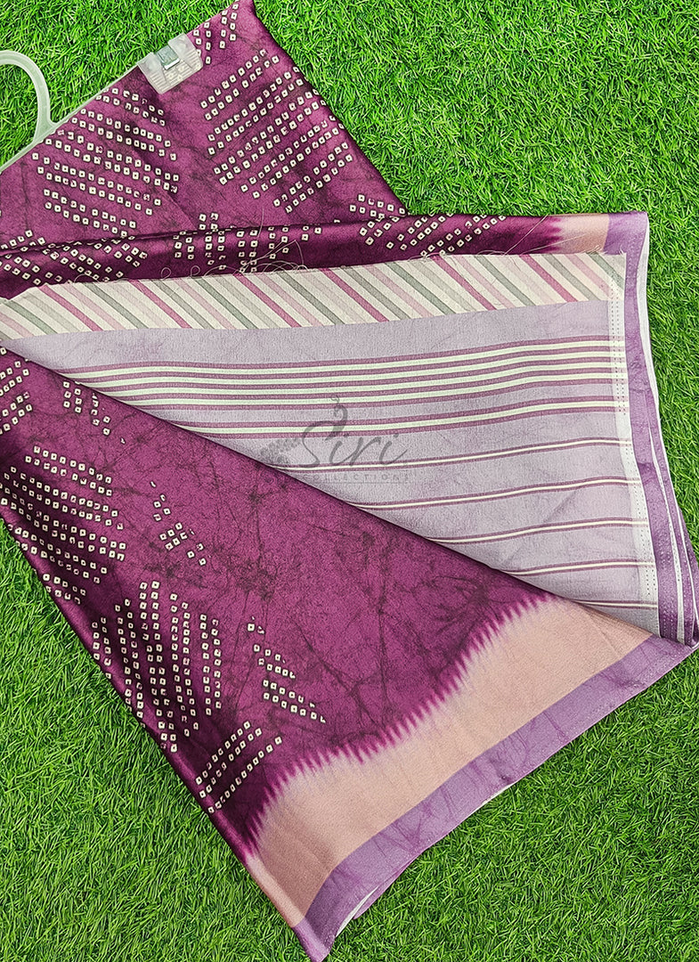 Siri Collections Premium Digital Print Satin Silk Saree