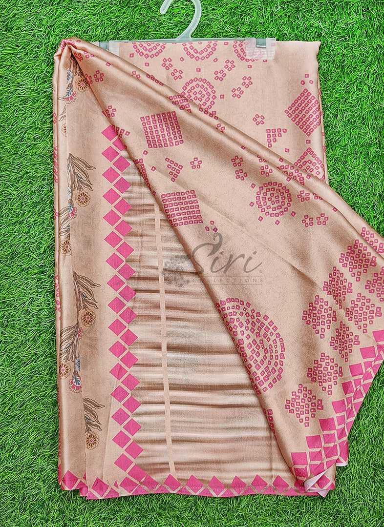 Siri Collections Premium Digital Print Satin Silk Saree
