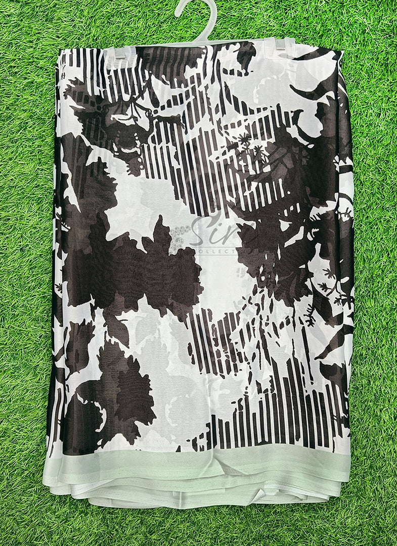 Lovely Digital Print Satin Silk Saree with Blouse
