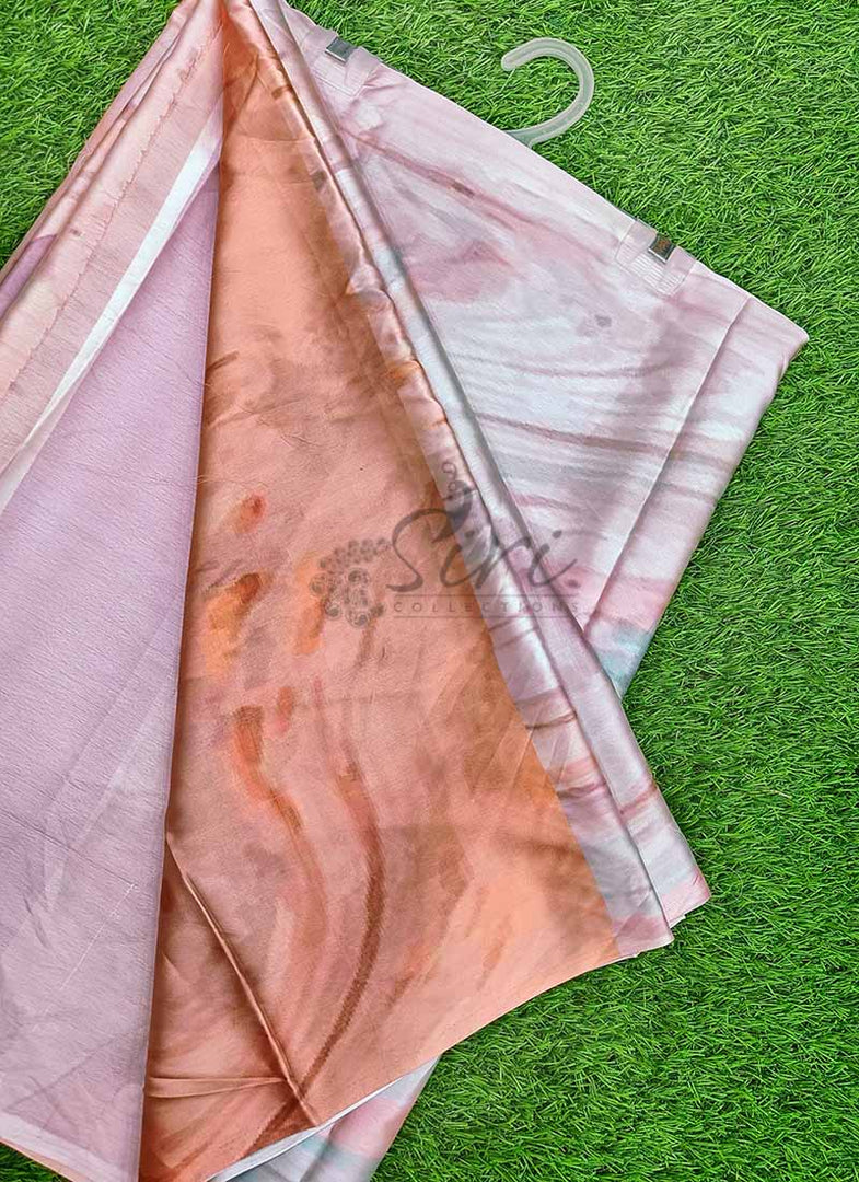 Lovely Digital Print Satin Saree