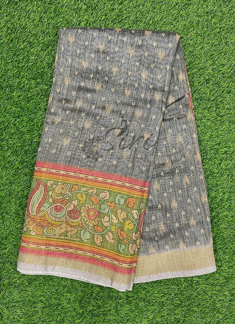 Beautiful Kalamkari Design Fancy Linen Saree