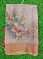 Load image into Gallery viewer, Beautiful Digital Print Soft Fancy Tissue Cotton Saree
