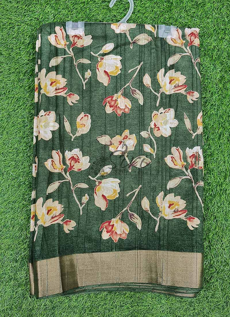 Beautiful Printed Semi Tussar Saree