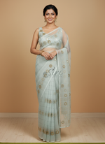 Load image into Gallery viewer, Lovely Organza Saree in Hand Mirror Work
