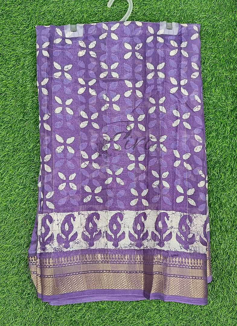 Beautiful Printed Jute Silk Saree