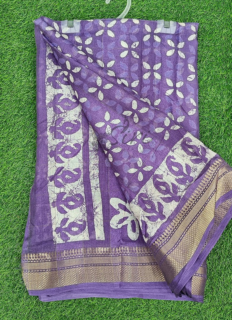 Beautiful Printed Jute Silk Saree