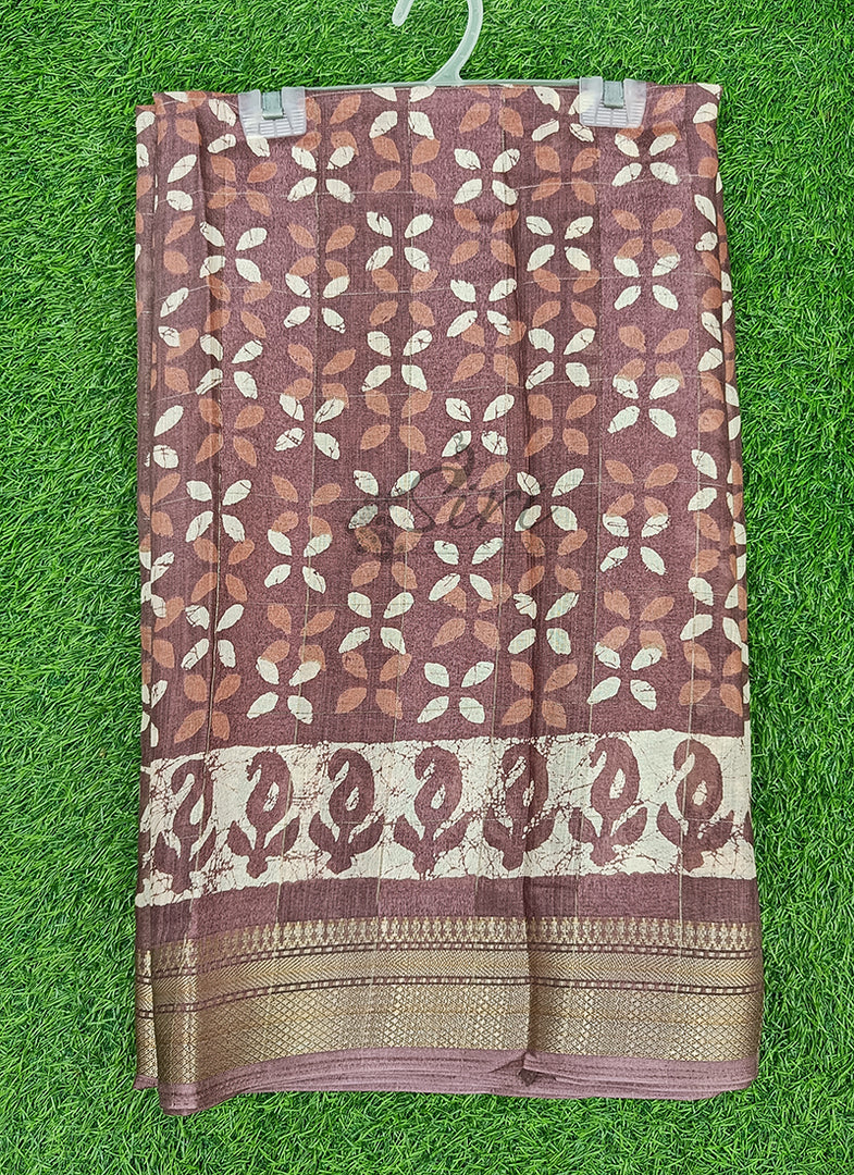 Beautiful Printed Jute Silk Saree