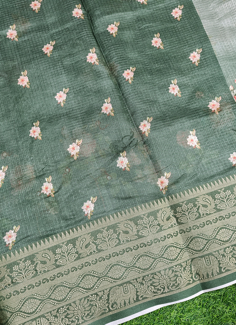 Beautiful Digital Print Kota Saree in Kanchi Borders