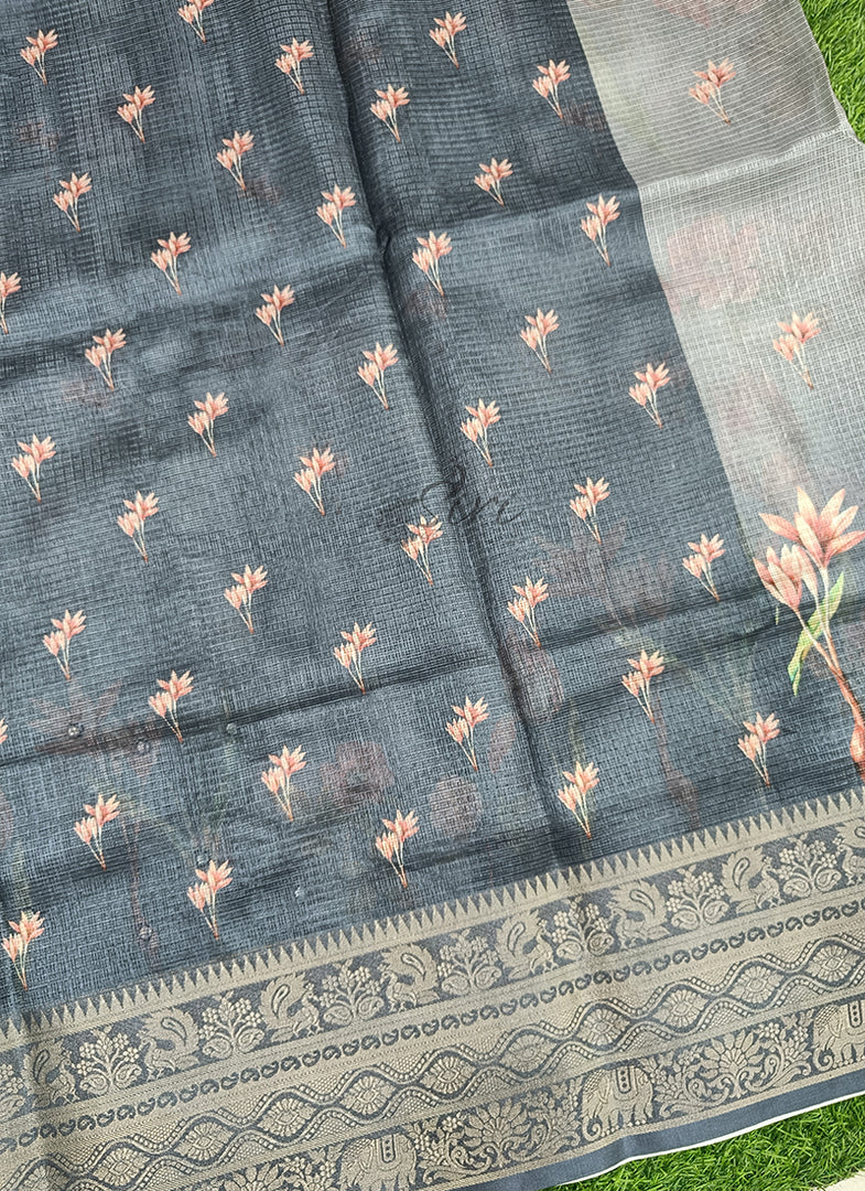 Beautiful Digital Print Kota Saree in Kanchi Borders