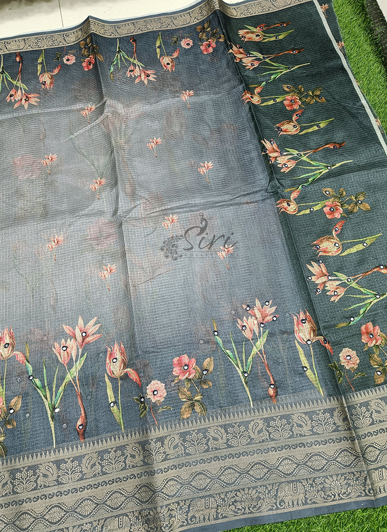 Beautiful Digital Print Kota Saree in Kanchi Borders