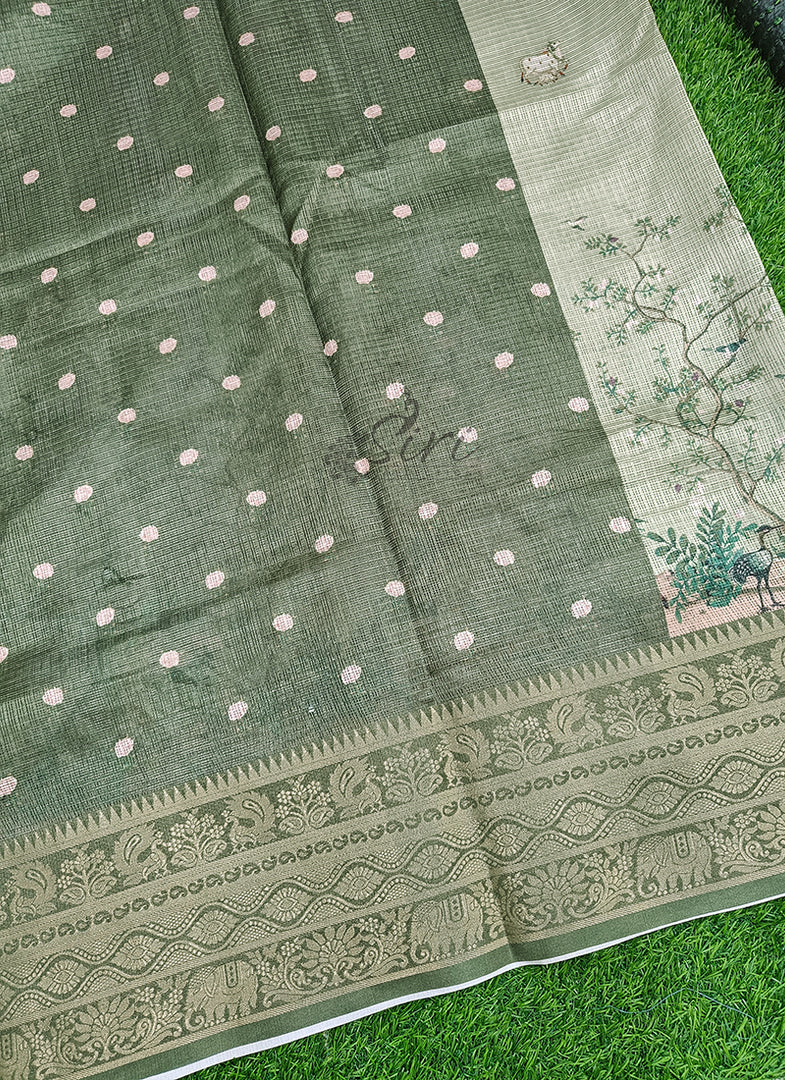 Beautiful Digital Print Kota Saree in Kanchi Borders