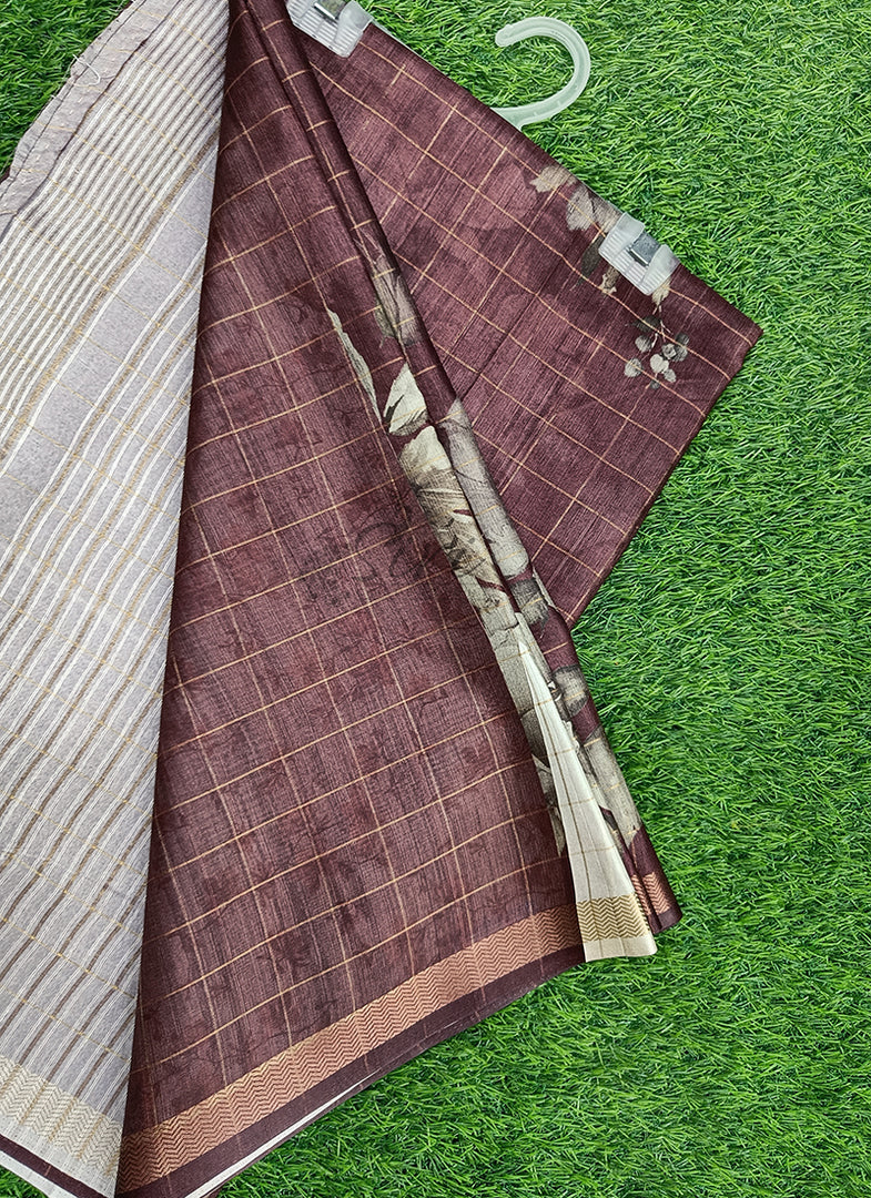 Beautiful Digital Print Silk Saree