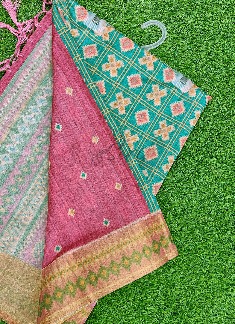 Beautiful Digital Print Matka Silk Saree