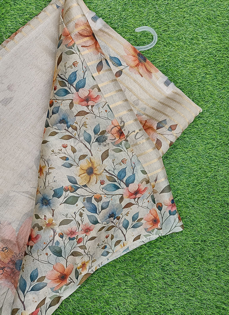 Beautiful Digital Print Fancy Silk Saree