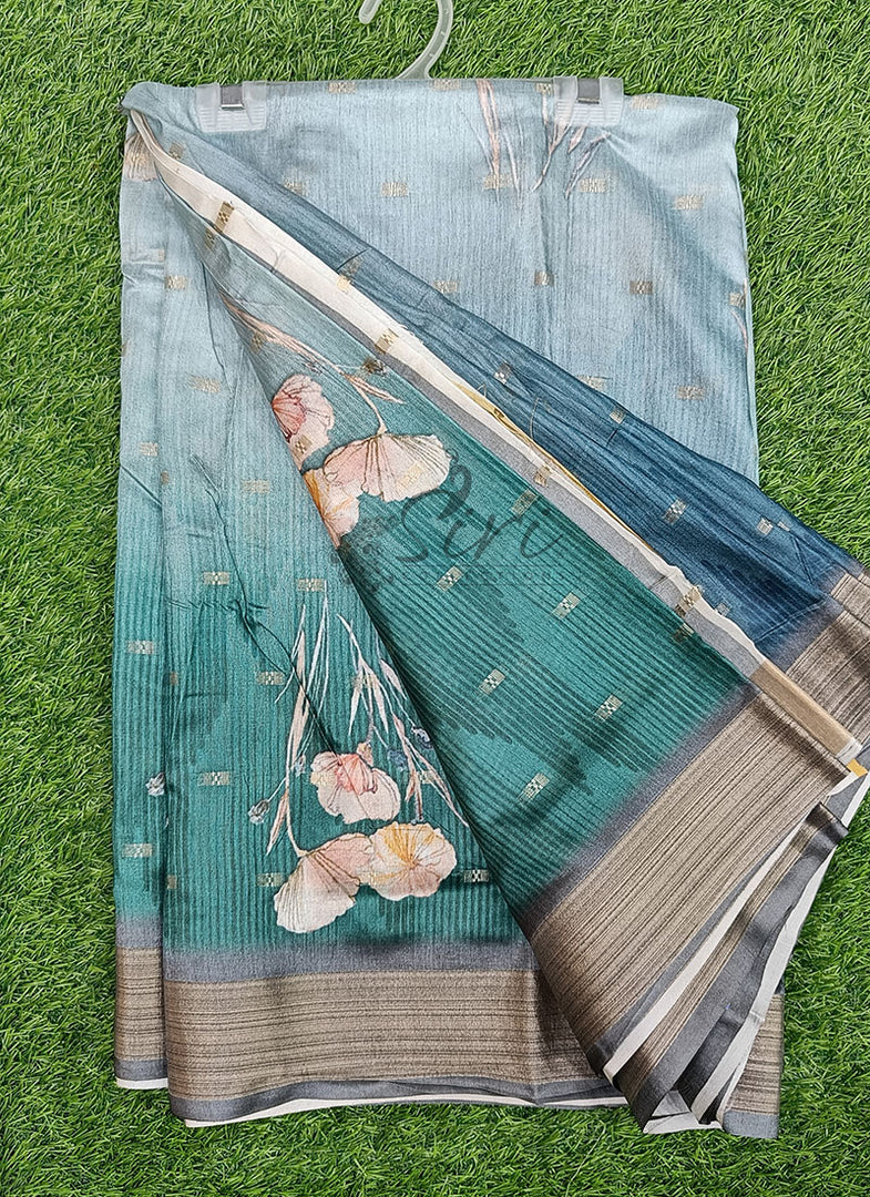 Digital Print Fancy Semi Silk Saree