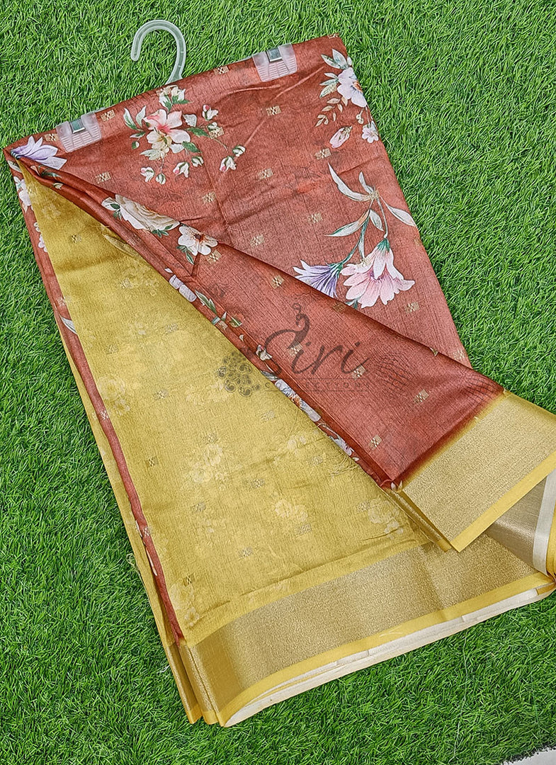 Digital Print Fancy Semi Silk Saree