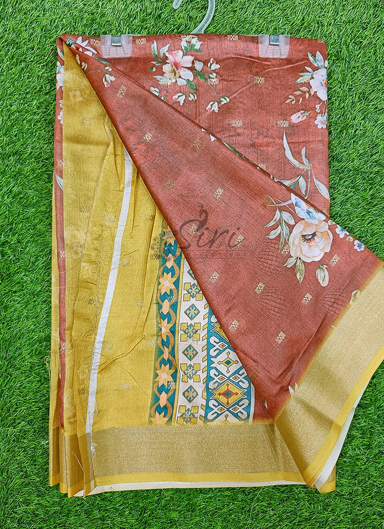 Digital Print Fancy Semi Silk Saree