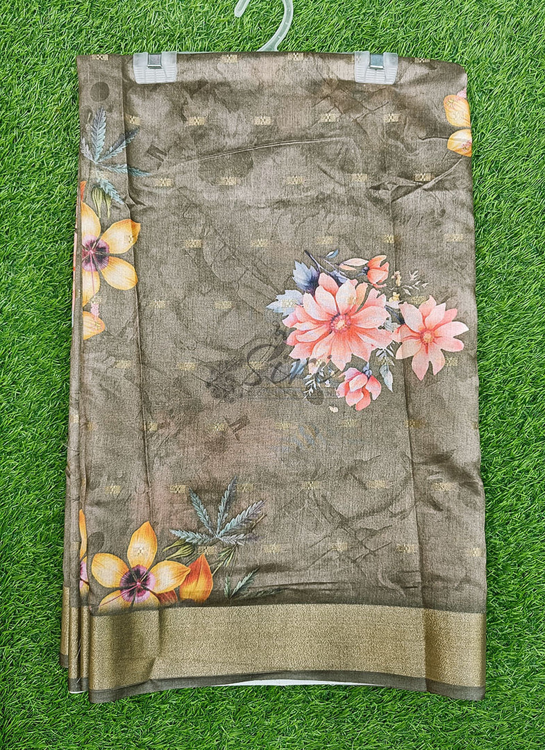 Digital Print Fancy Semi Silk Saree