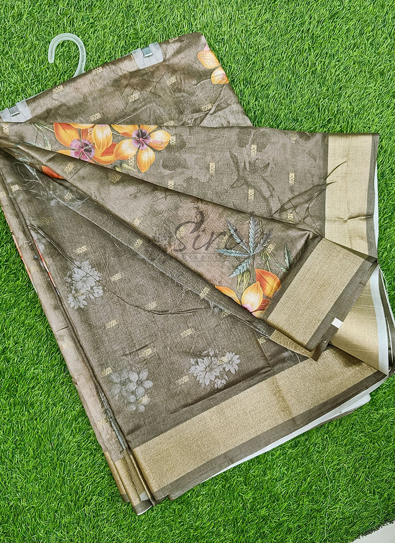 Digital Print Fancy Semi Silk Saree