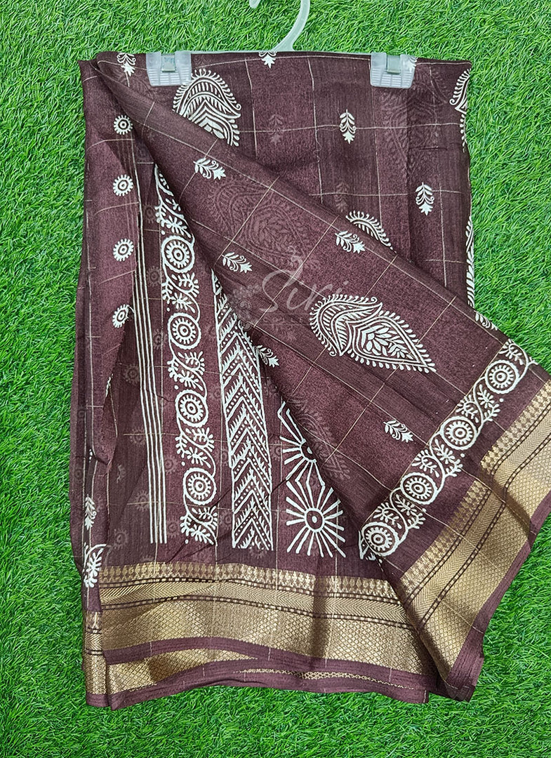 Beautiful Printed Jute Silk Saree