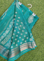 Load image into Gallery viewer, Beautiful Printed Jute Silk Saree
