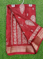 Load image into Gallery viewer, Beautiful Printed Jute Silk Saree
