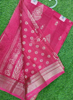 Load image into Gallery viewer, Beautiful Printed Jute Silk Saree
