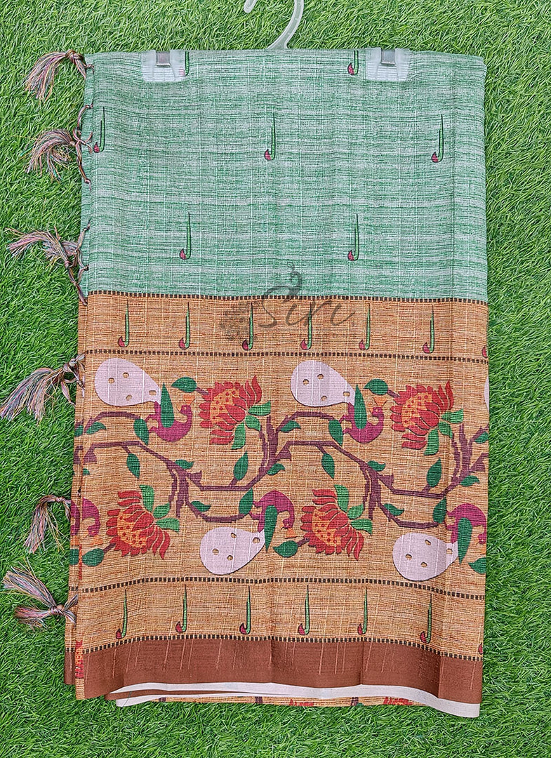 Latest Digital Print Soft Bhagalpuri Silk Saree