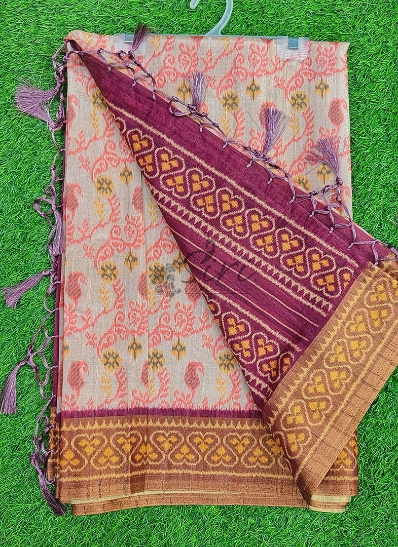 Beautiful Digital Print Matka Silk Saree