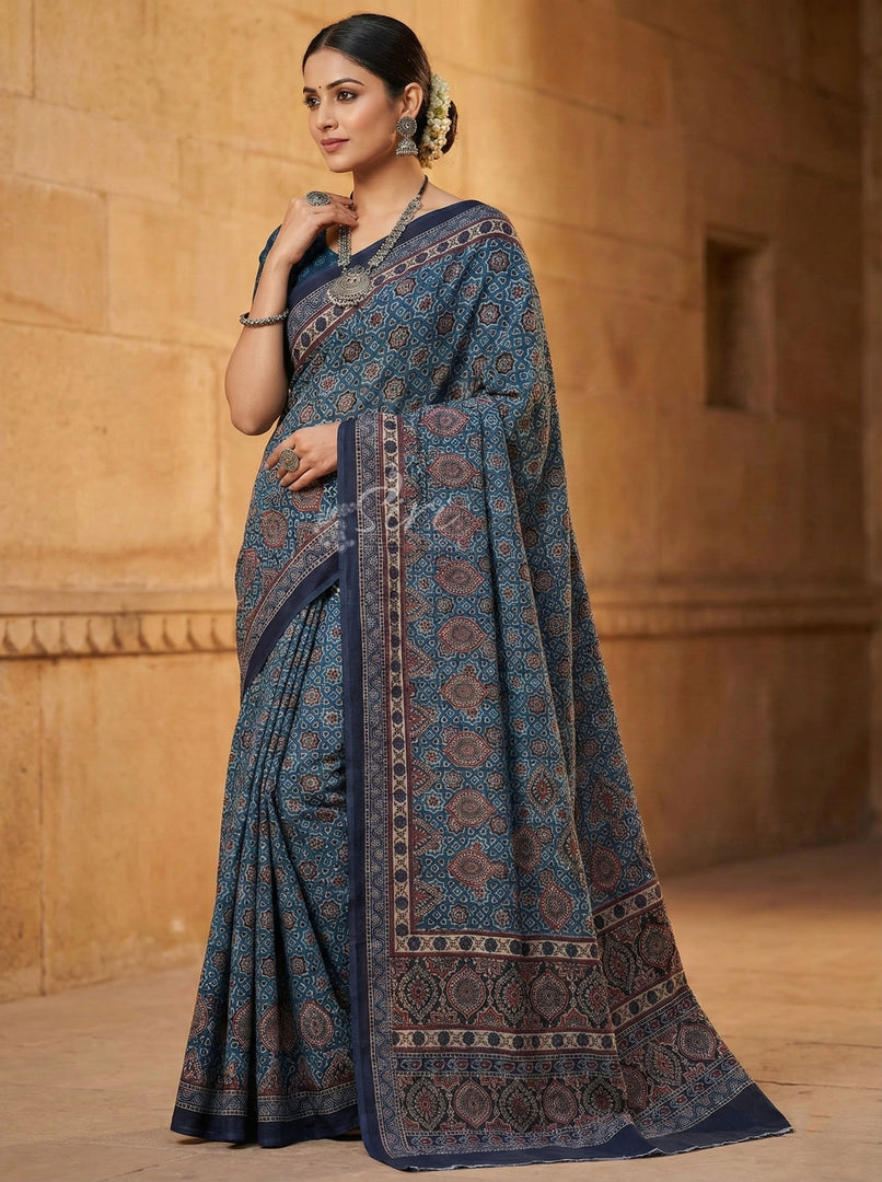 Beautiful Digital Print Premium Tussar Saree