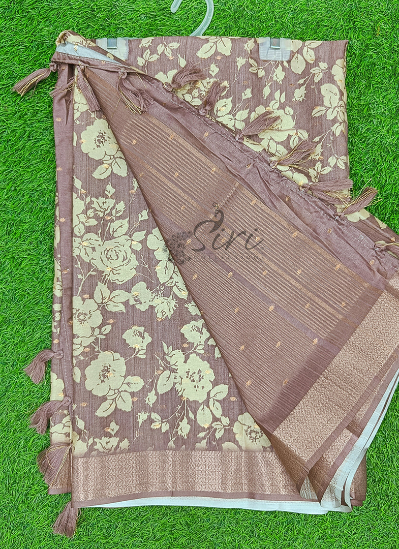 Beautiful Digital Print Fancy Silk Saree