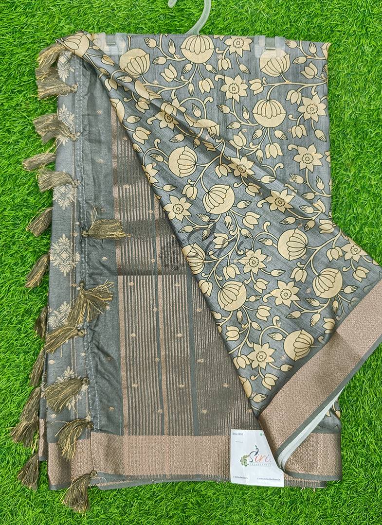 Beautiful Digital Print Fancy Silk Saree