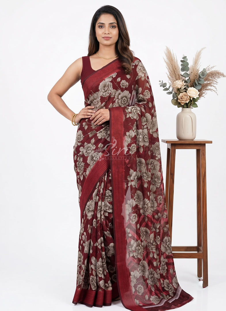 Latest Printed Fancy Silk Saree