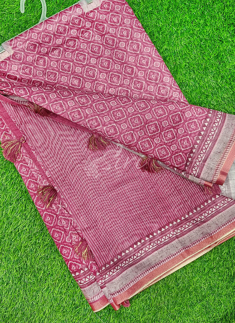Elegant Digital Print Chanderi Saree