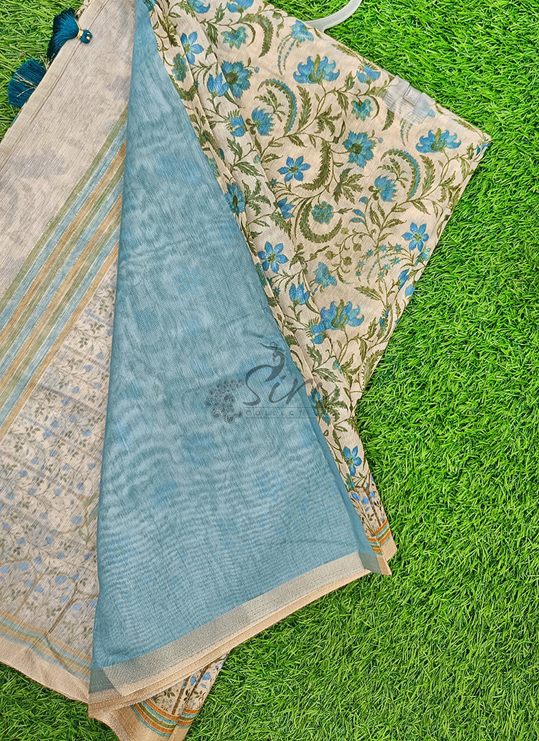 Elegant Digital Print Chanderi Saree