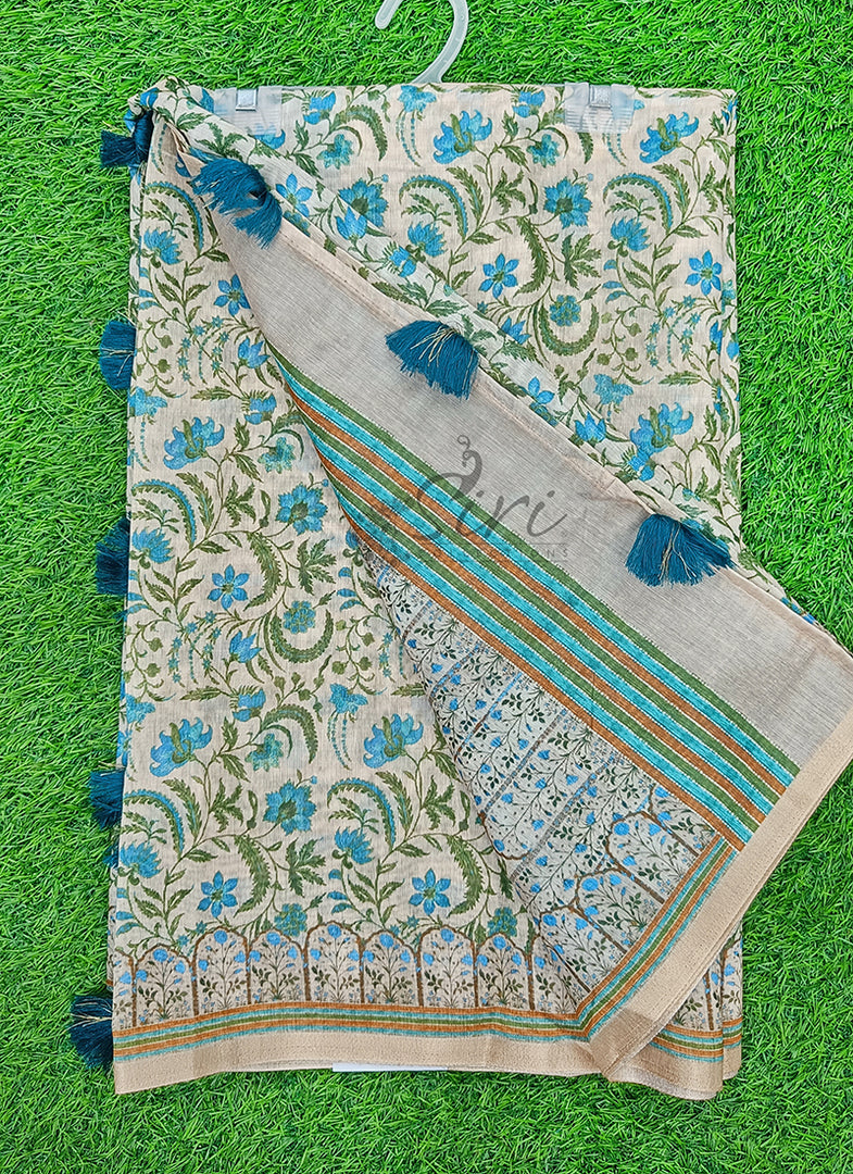 Elegant Digital Print Chanderi Saree