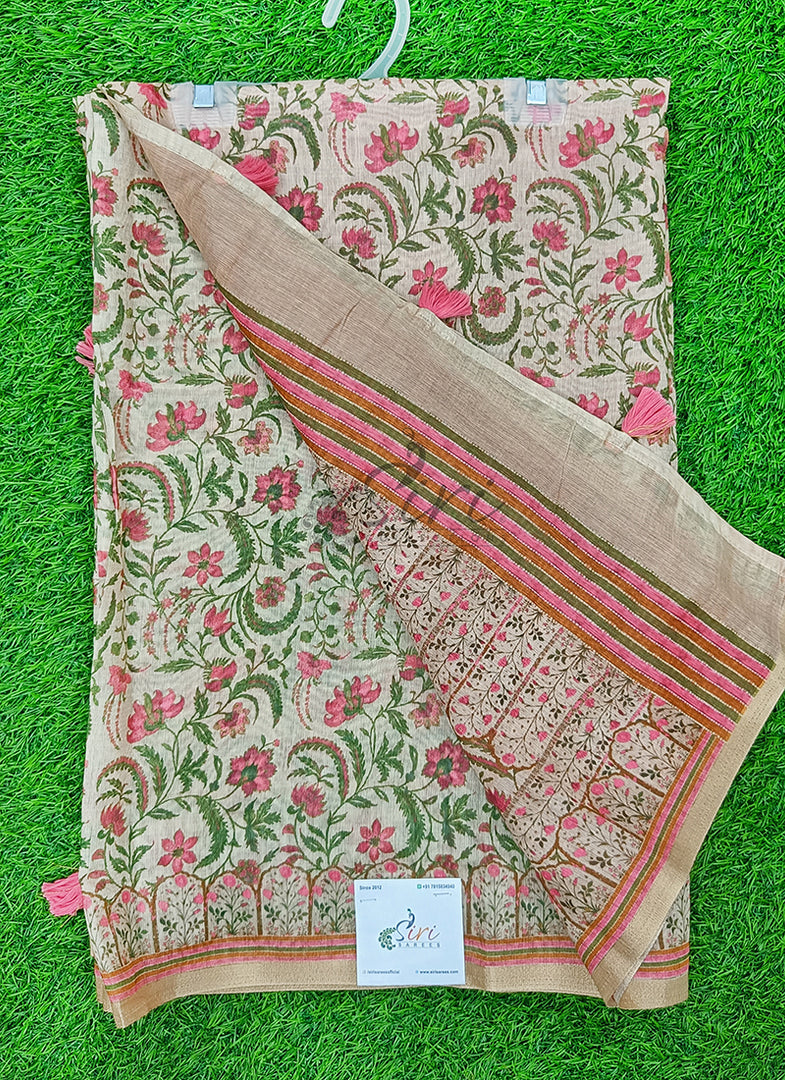 Elegant Digital Print Chanderi Saree