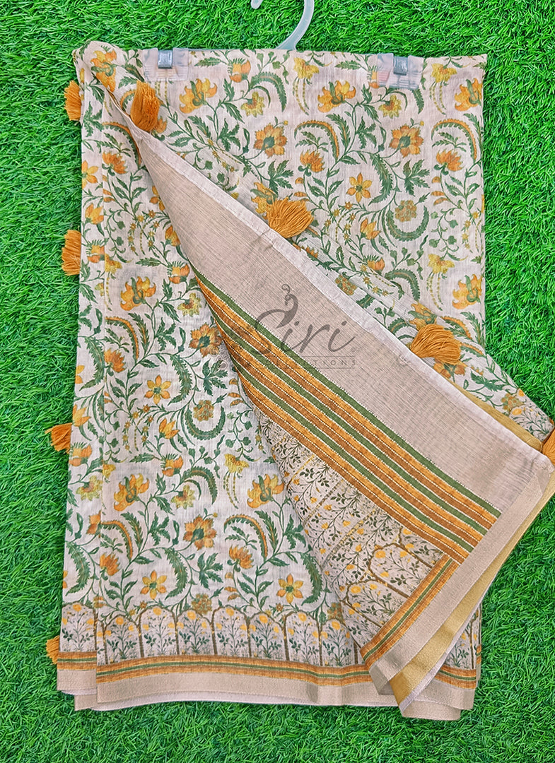 Elegant Digital Print Chanderi Saree
