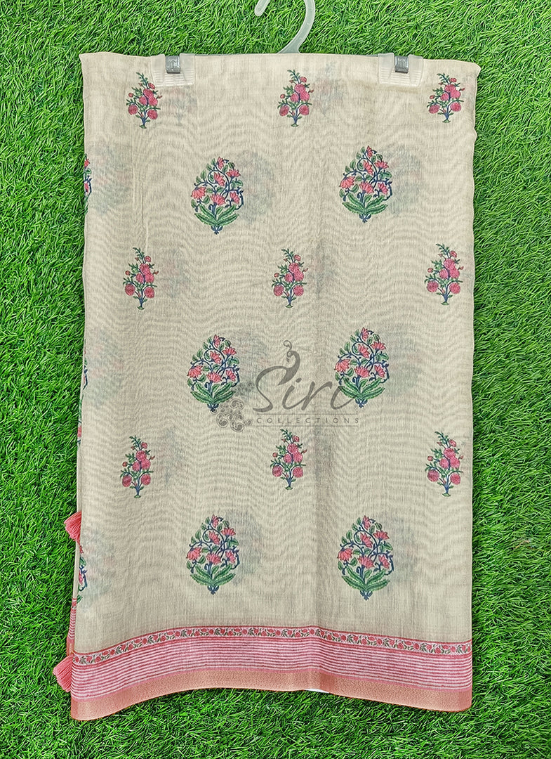 Elegant Digital Print Chanderi Saree