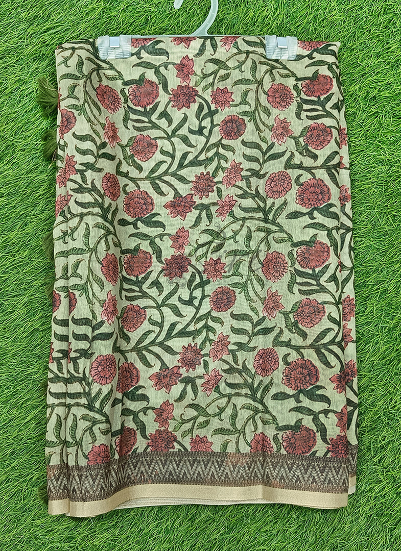 Elegant Digital Print Chanderi Saree