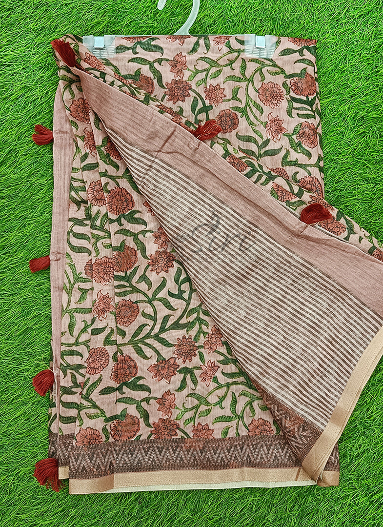 Elegant Digital Print Chanderi Saree