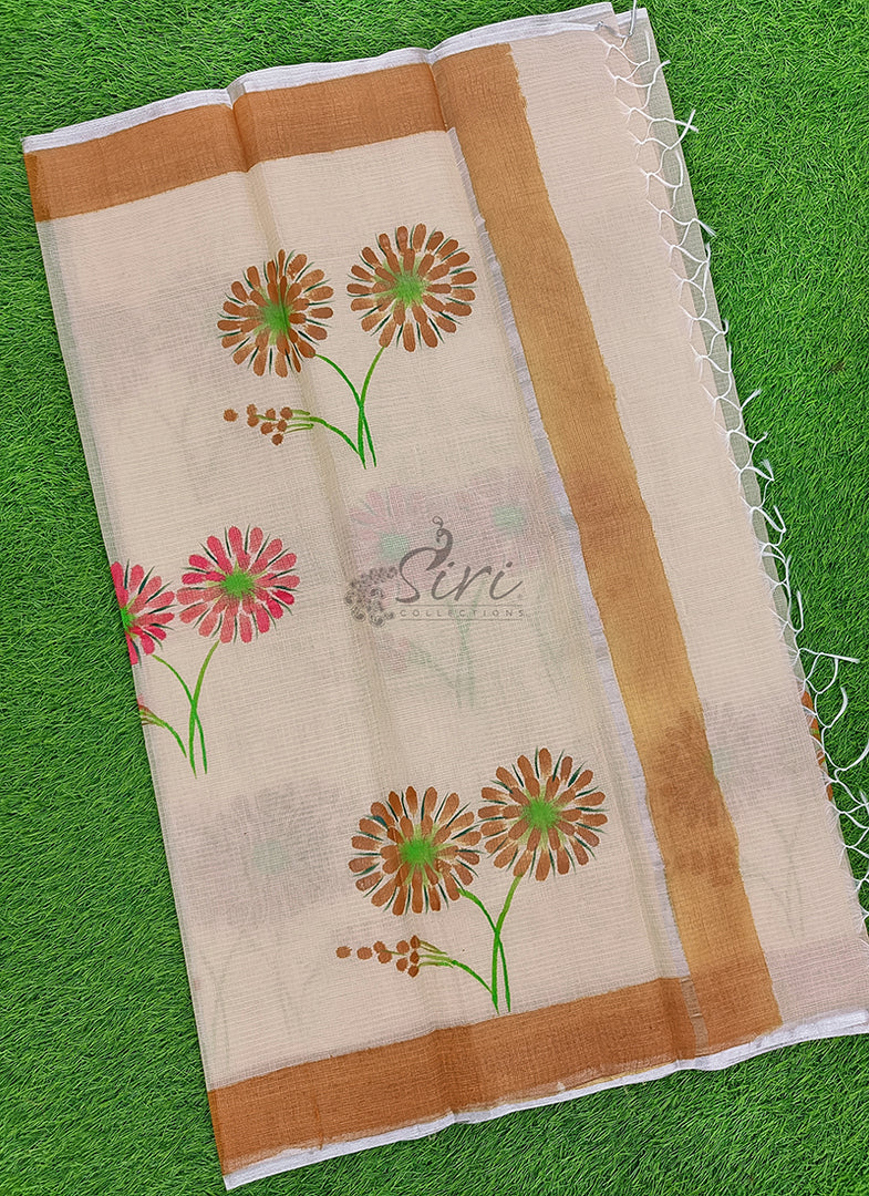 Beautiful Kota Saree in Hand Brush Paint