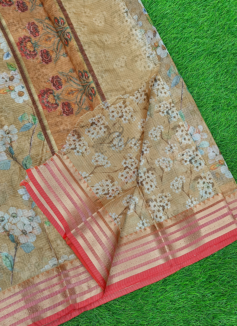 Lovely Digital Print Kota Saree in Vidarbha borders