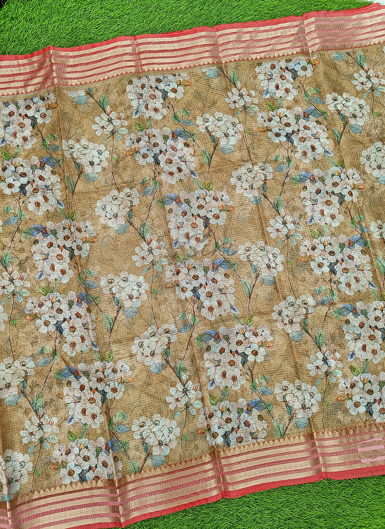 Lovely Digital Print Kota Saree in Vidarbha borders