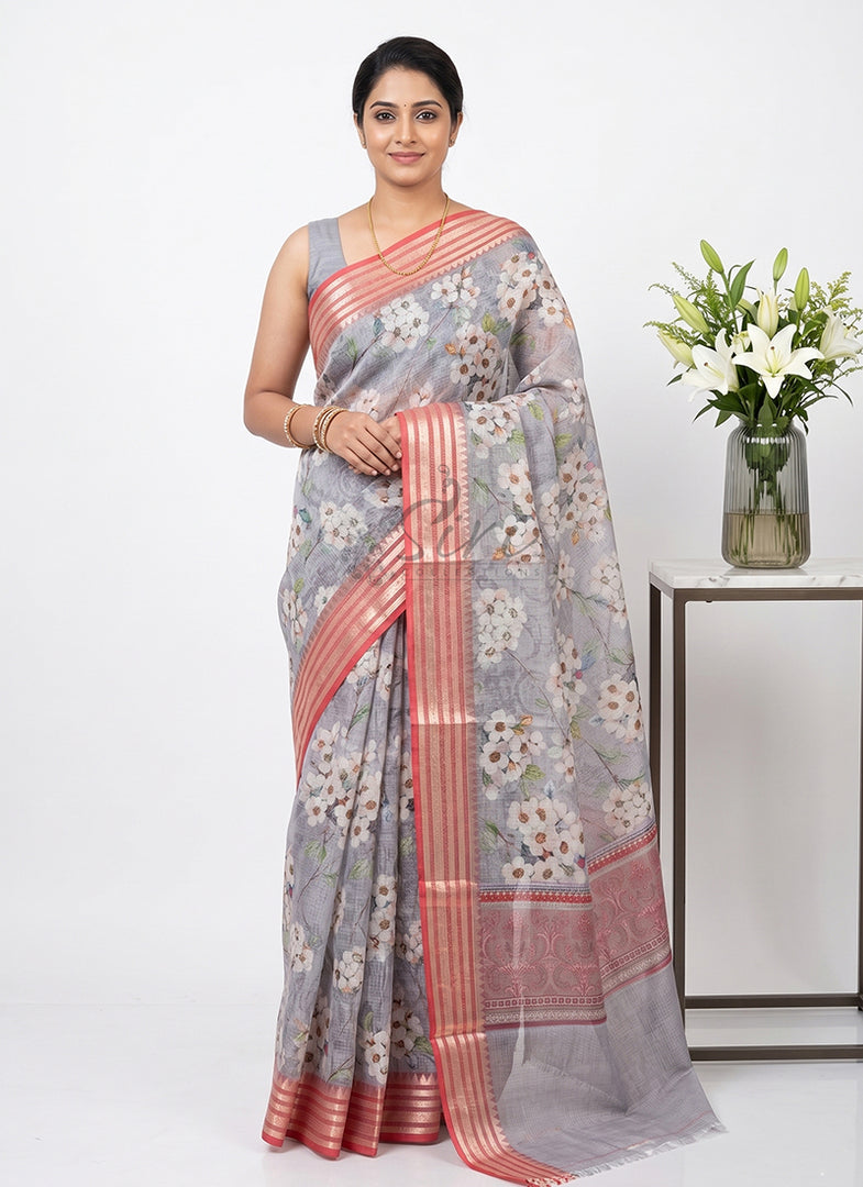 Lovely Digital Print Kota Saree in Vidarbha borders