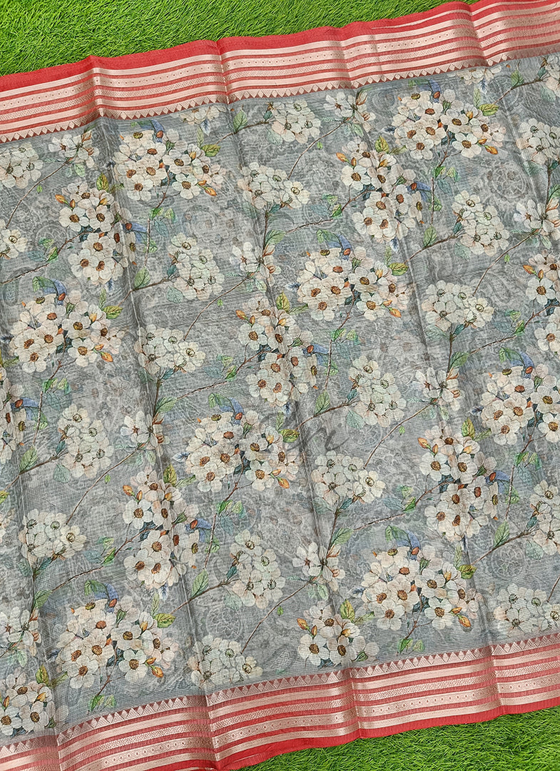 Lovely Digital Print Kota Saree in Vidarbha borders