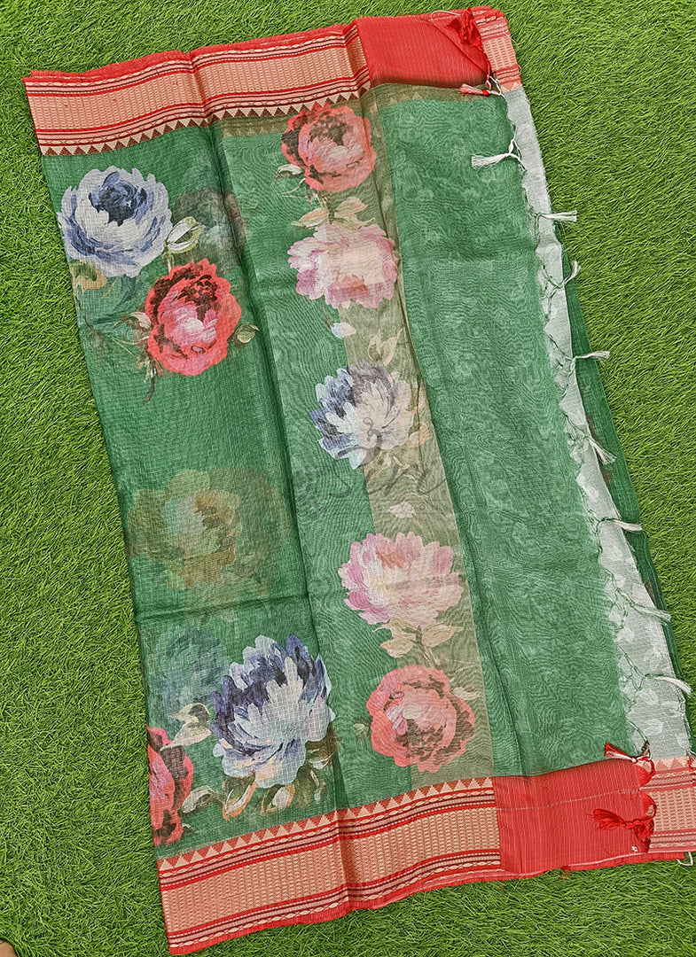 Lovely Digital Print Kota Saree in Vidarbha borders