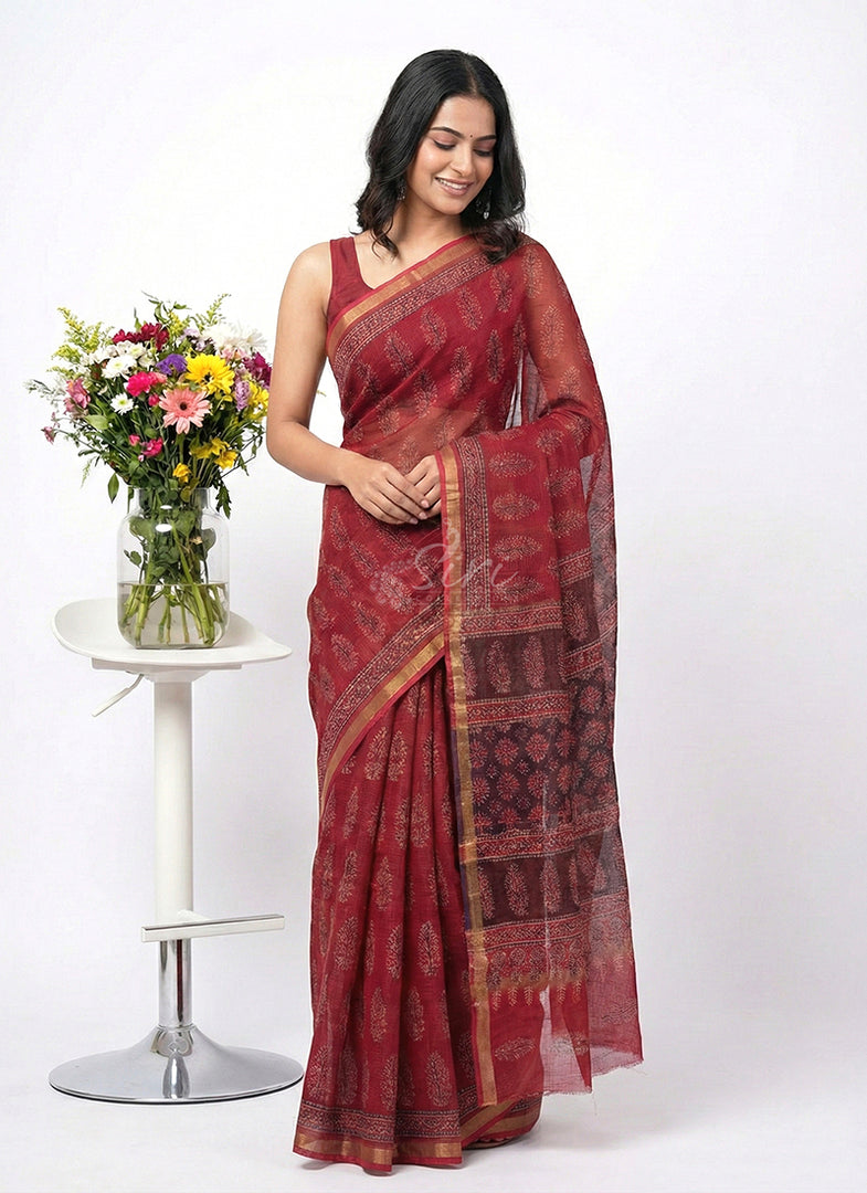 Beautiful Printed Pure Cotton Kota Saree
