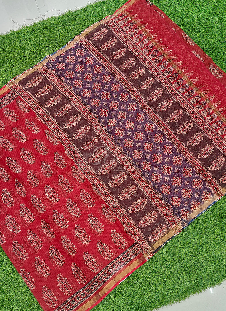 Beautiful Printed Pure Cotton Kota Saree
