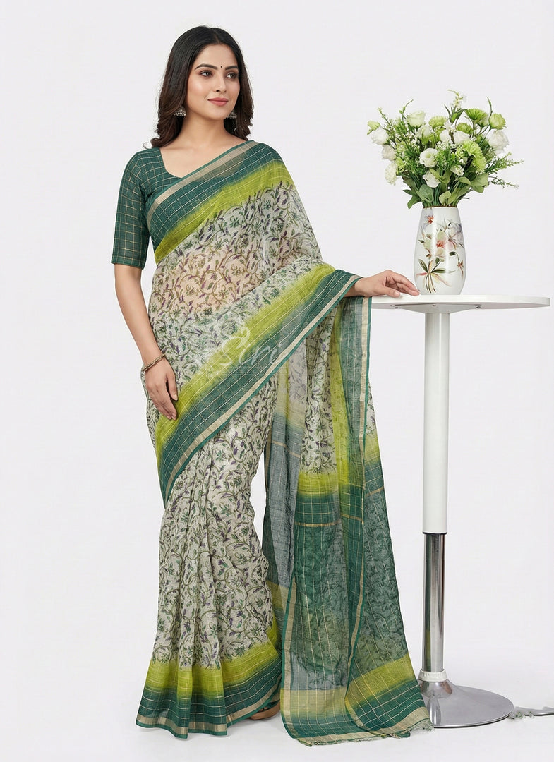 Beautiful Printed Pure Cotton Kota Saree